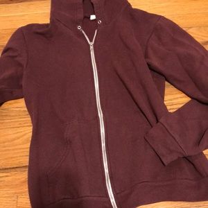 Maroon zip up sweatshirt